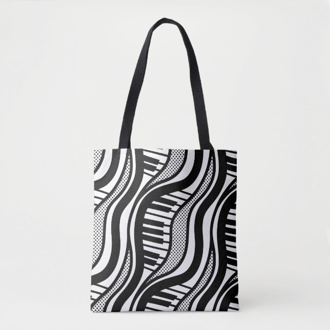 Piano Musique Noir & Blanc Sac fourre-tout Pointe  (Devant)