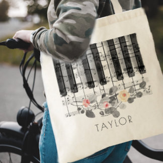 piano musique sac fourre-tout rose