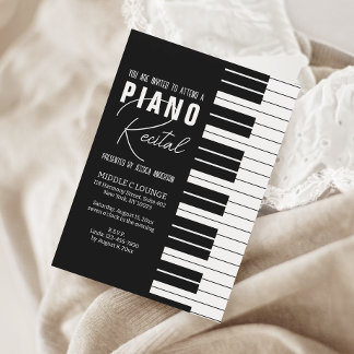 Piano Noir Moderne - Récapitulatif Carte d'invitat