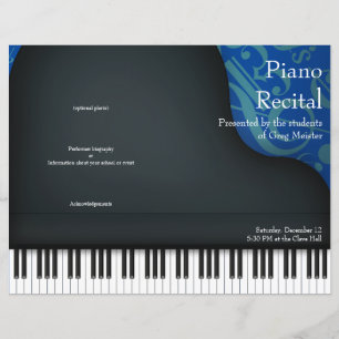 Piano noir sur bleu plié programme de considérant