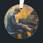 Piano Player - Peinture à l'huile<br><div class="desc">Oeuvre de Brady Arnold</div>