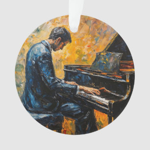 Piano Player - Peinture à l'huile
