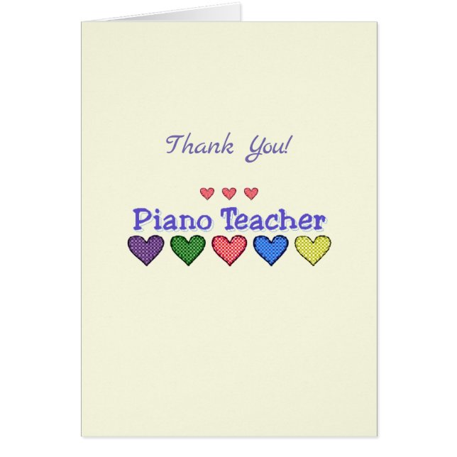 Piano Teacher GH Carte de remerciements (Devant)