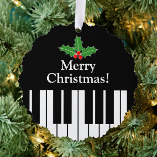 Piano touches de Noël carte d'arbre ornement