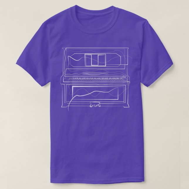 Piano une ligne dessin Long Sleeve TShirt (Design devant)