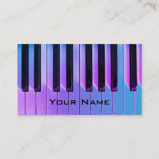 piano violet de néon carte de visite