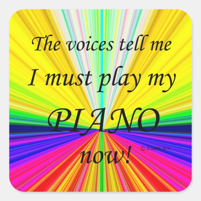 Piano Voices Dit Doit Jouer Sticker Carré (Devant)