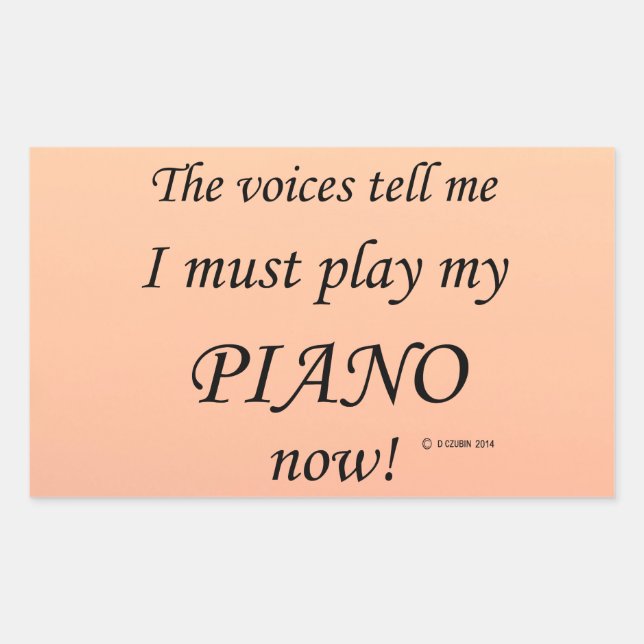 Piano Voices Dit Doit Jouer Sticker Rectangulaire (Devant)