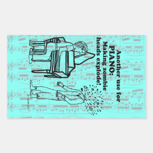 Piano Zombie Exploser Sticker rectangulaire