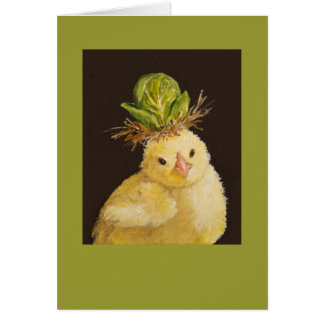Piaulement avec la carte de casquette de chou de