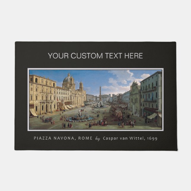 Piazza Navona, Rome tapis de porte sur mesure (Devant)
