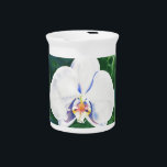 Pichet Orchidée blanche<br><div class="desc">romantique peinture d'aquarelle blanche d'origine par H Cooper</div>