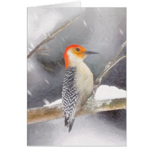 Pichette à ventre rouge Peinture Oiseaux Art origi