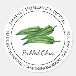 Picked Okra étiquette moderne