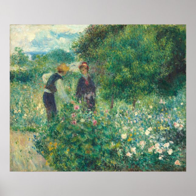 Picking Flowers - Auguste Renoir Fine Art Poster (Devant)