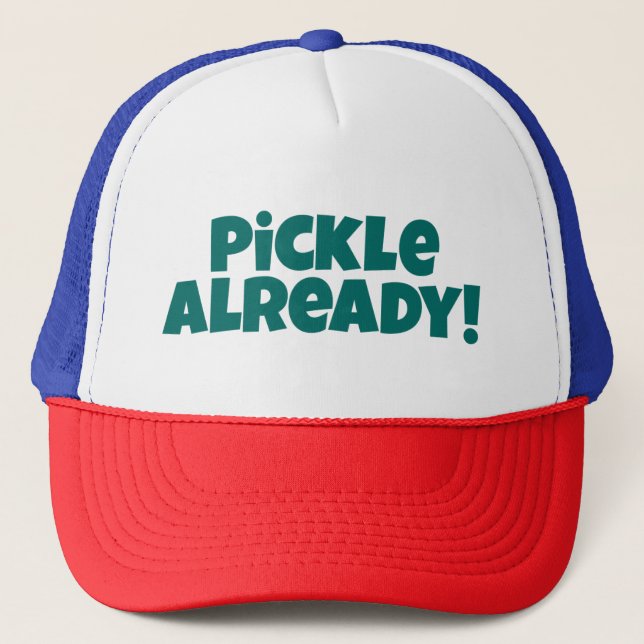 Pickle Déjà ! Casquette de pickleball - Texte vert (Devant)