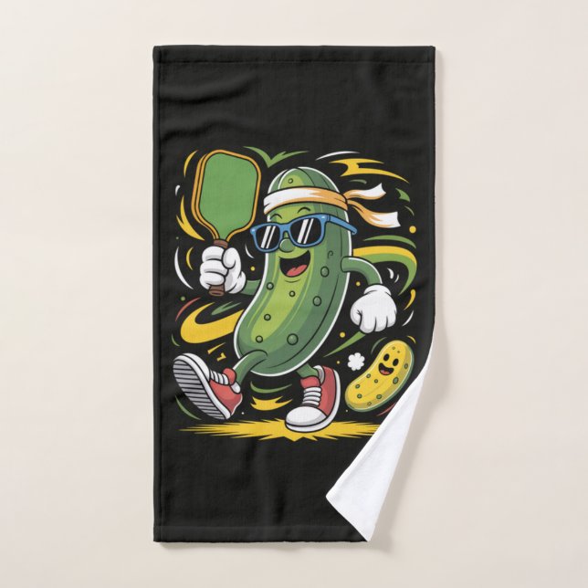 Pickle Jouant au Pickleball (Serviette à main)