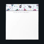 Pickleball à faire après Pickleball Dink Bloc-note<br><div class="desc">Ce bloc-notes est doté d'un motif dynamique et amusant avec des pagaies, des boules et le mot "dink!" Dans les tons bleu, vert, rose et jaune. Le texte dit "To Do After Pickleball... " mais est personnalisable avec une phrase ou un nom de votre choix. Une partie d'une collection des...</div>