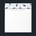 Pickleball à faire après Pickleball Dink Bloc-note<br><div class="desc">Ce bloc-notes est doté d'un motif dynamique et amusant avec des pagaies, des boules et le mot "dink!" Dans les tons bleu, vert, rose et jaune. Le texte dit "To Do After Pickleball... " mais est personnalisable avec une phrase ou un nom de votre choix. Une partie d'une collection des...</div>