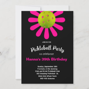 Pickleball Anniversaire Cute invitation + RSVP