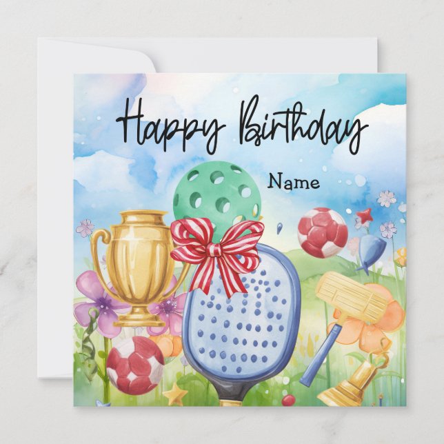Pickleball avec cadeaux d'anniversaire (Devant)