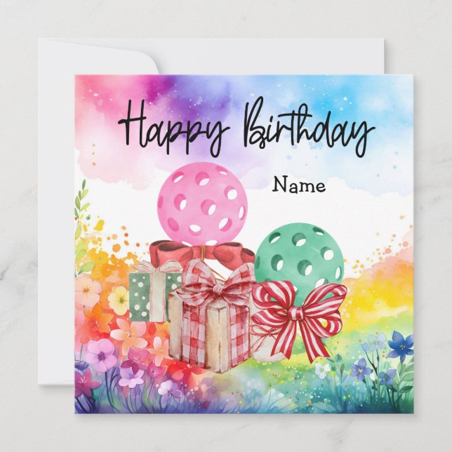 Pickleball avec cadeaux d'anniversaire (Devant)