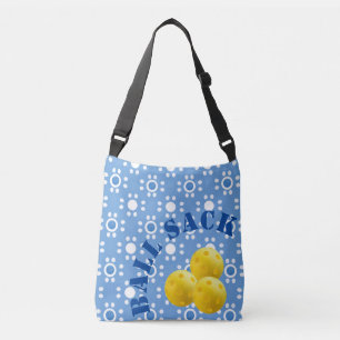 Pickleball Balle sac Bleu Blanc Pois Jaune