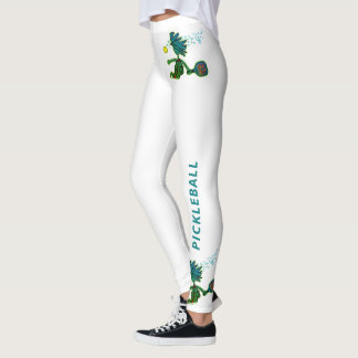 Pickleball Blue Green sur Leggings blancs