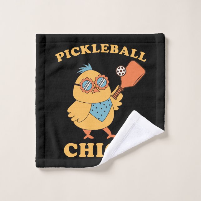 Pickleball Chick - rétro (Gant de toilette)