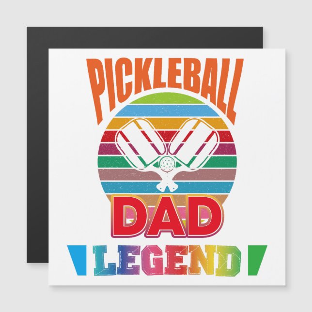 Pickleball Dad Legend Retro Rainbow (Devant / Derrière)