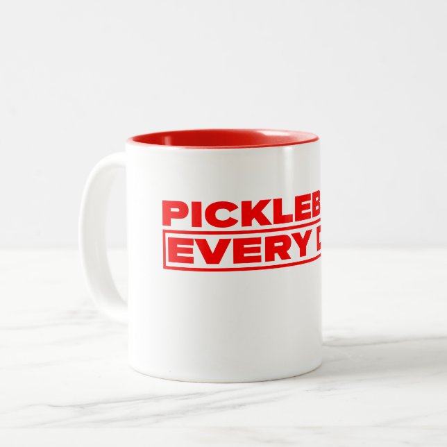 Pickleball Everyday White and Red Mug (Devant gauche)