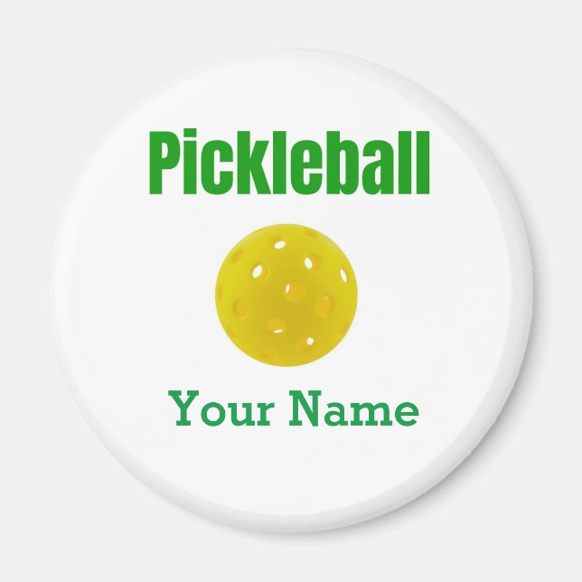 Pickleball Magnet personnalisé avec votre nom (Devant)