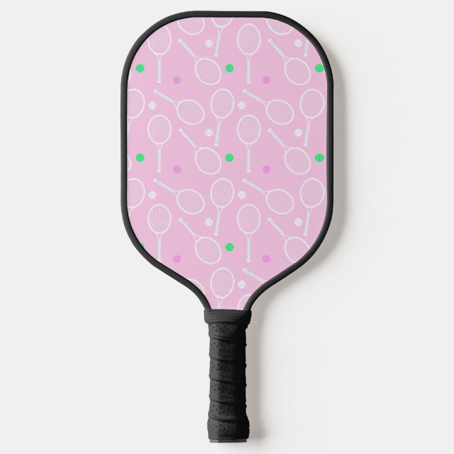 Pickleball Motif de raquette de tennis Pastel Pink (Recto)