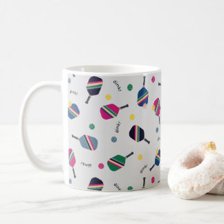 Pickleball Mug avec des pagaies rayées et Dink!
