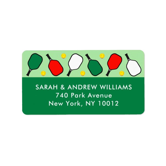 Pickleball Noël Étiquette (Devant)