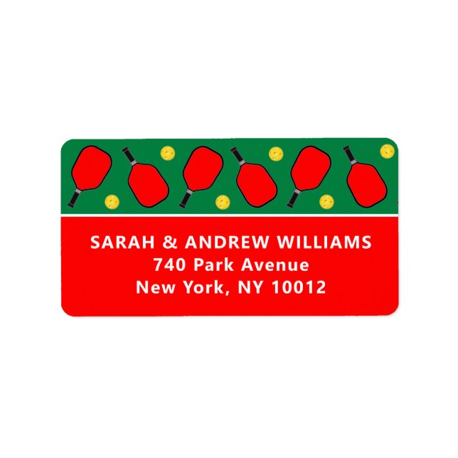 Pickleball Noël Étiquette (Devant)