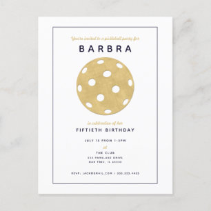 Pickleball Party Chic Gold Black Party Invitation