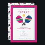 Pickleball Party Sports Blue Green Pink Invitation<br><div class="desc">Célébrez votre joueur de pickleball ou votre fan avec ces invitations amusantes et vibrantes à la fête avec des pagaies rayées bleu,  vert et rose. Le texte est personnalisable. L'âge d'anniversaire est également personnalisable. Une partie d'une collection de Parcel Studios.</div>