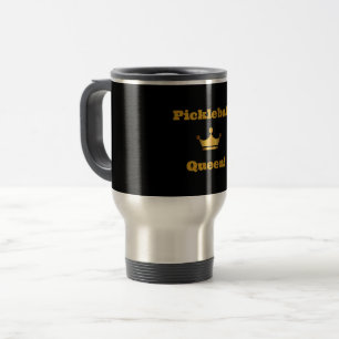 Pickleball Queen voyage tasse - noir avec or