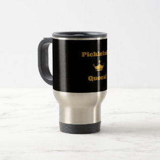 Pickleball Queen voyage tasse - noir avec or