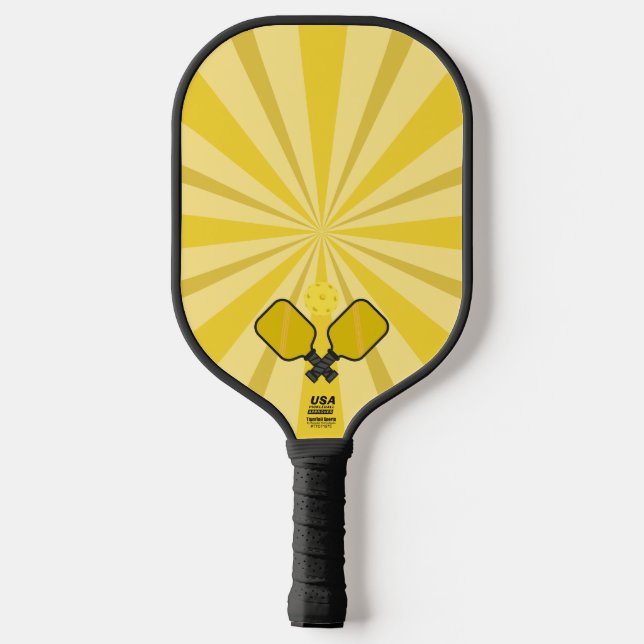 Pickleball Raquette de pickle ball jaune en spirale (Verso)
