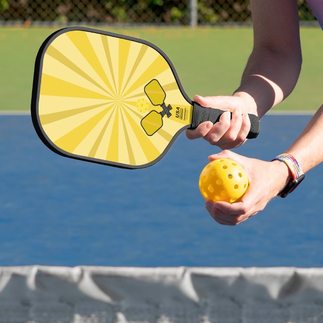 Pickleball Raquette de pickle ball jaune en spirale (Créateur téléchargé)