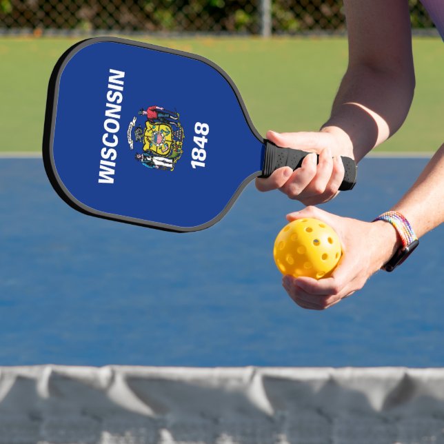 Pickleball Raquette de Pickleball, drapeau du Wisconsin (Insitu)