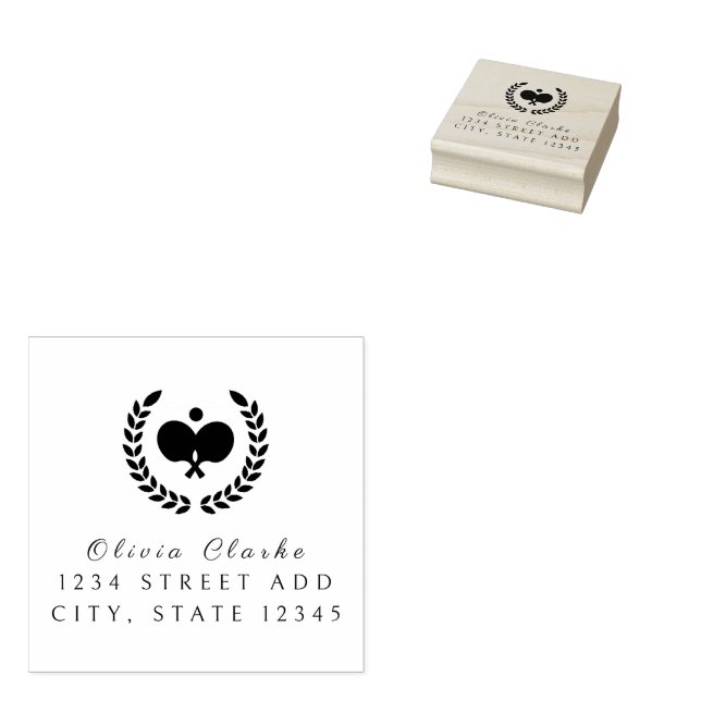 Pickleball Stlish Script Tampon en caoutchouc (Tamponné)