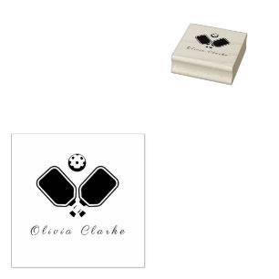 Pickleball Stlish Script Tampon en caoutchouc