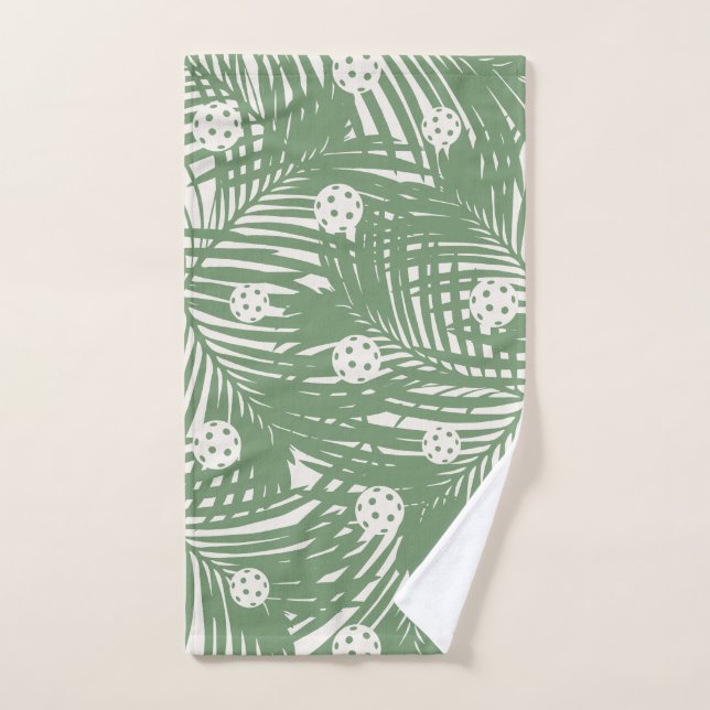 Pickleball Tropical Palm Green Fun unique (Serviette à main)