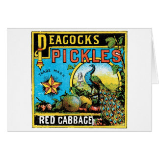 Pickles de Peacock Étiquette de chou rouge