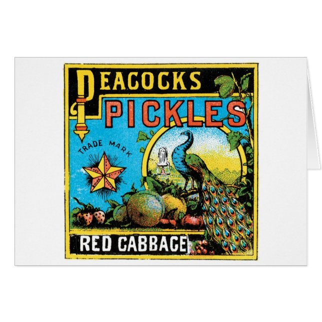 Pickles de Peacock Étiquette de chou rouge (Devant horizontal)