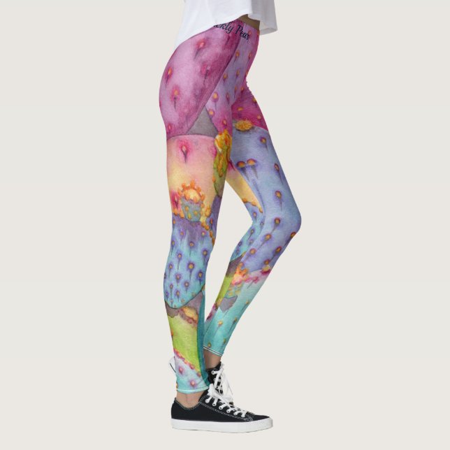 Pickly Pear Cactus Pants Art Workout Leggings (Droite)
