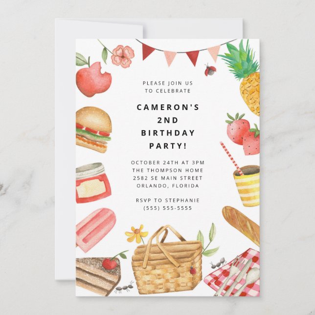 Picnic Birthday Invitation (Devant)